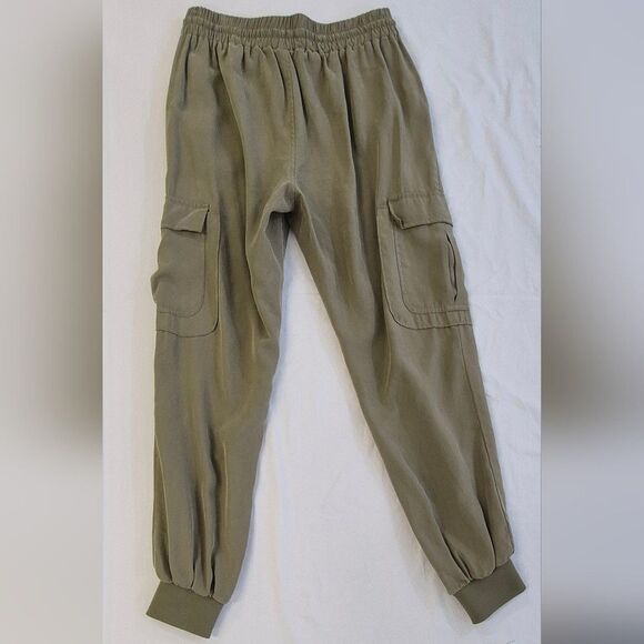 INC Women's Olive Green Jogger Pants Cargo Pockets Elastic Waist Cuffs Sz Small - Picture 2 of 7